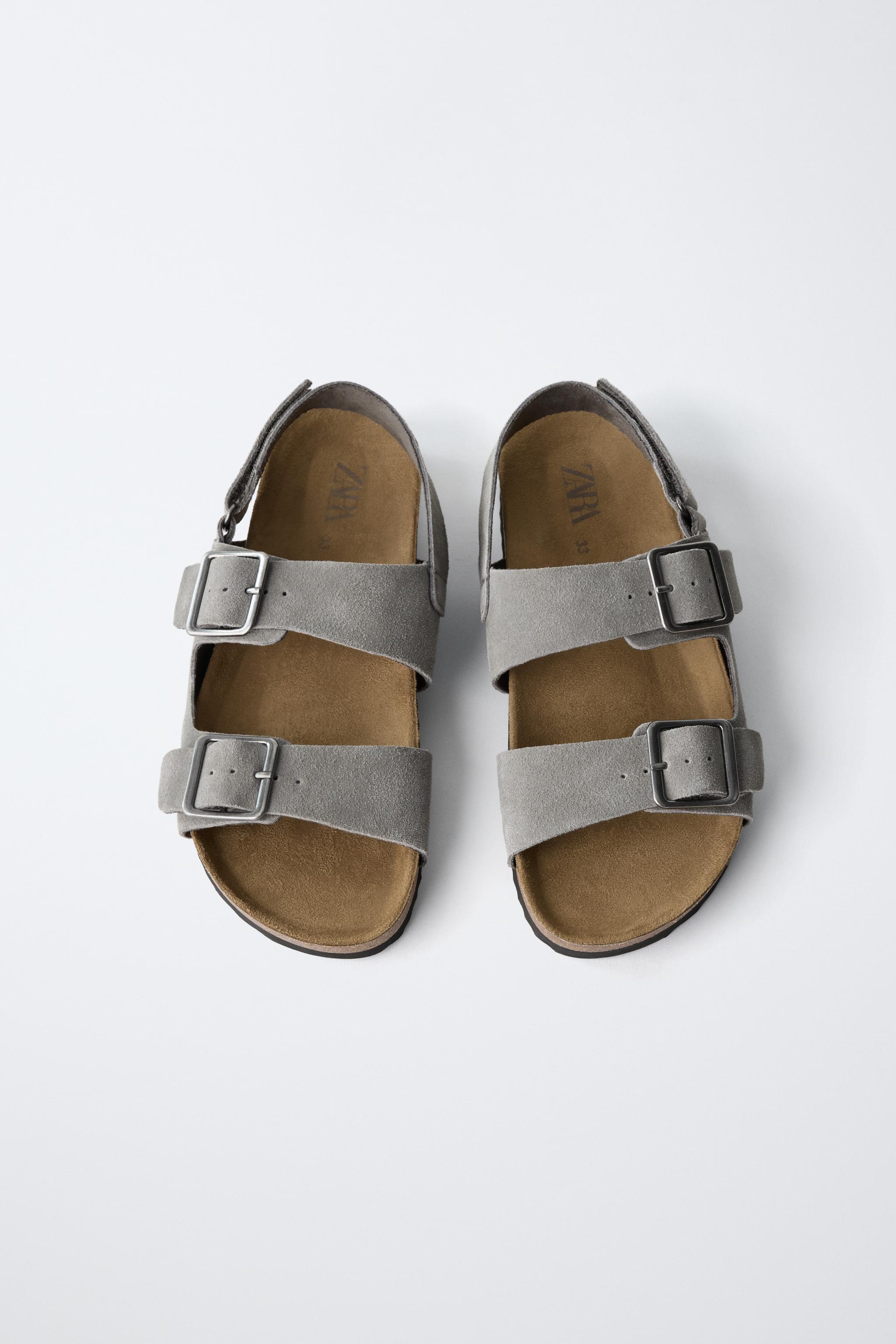 SANDALES À BOUCLES EN CUIR